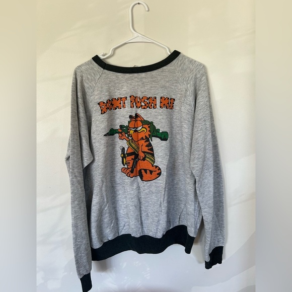 Vintage Garfield Grey Crew Neck Sweater Women’s XL - Picture 2 of 9